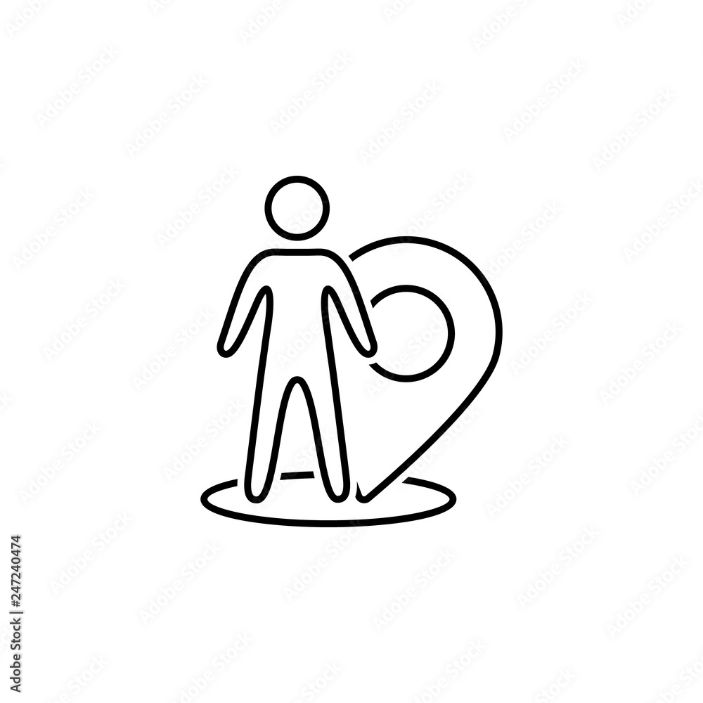 Poster man, location icon. element of web navigation icon for mobile concept and web apps. detailed man, lo