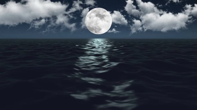 Moonlight on the sea