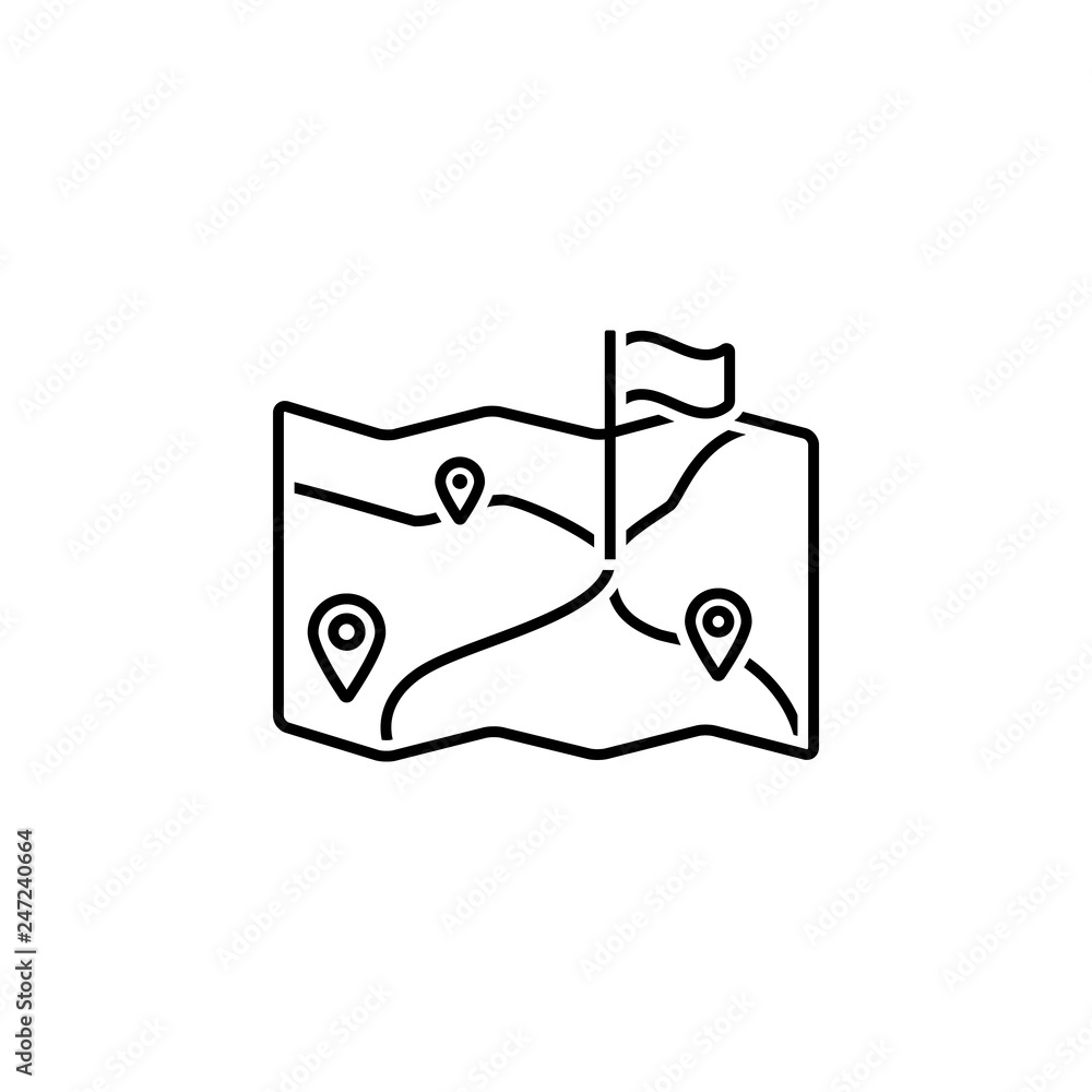 Poster map, location icon. element of web navigation icon for mobile concept and web apps. detailed map, lo