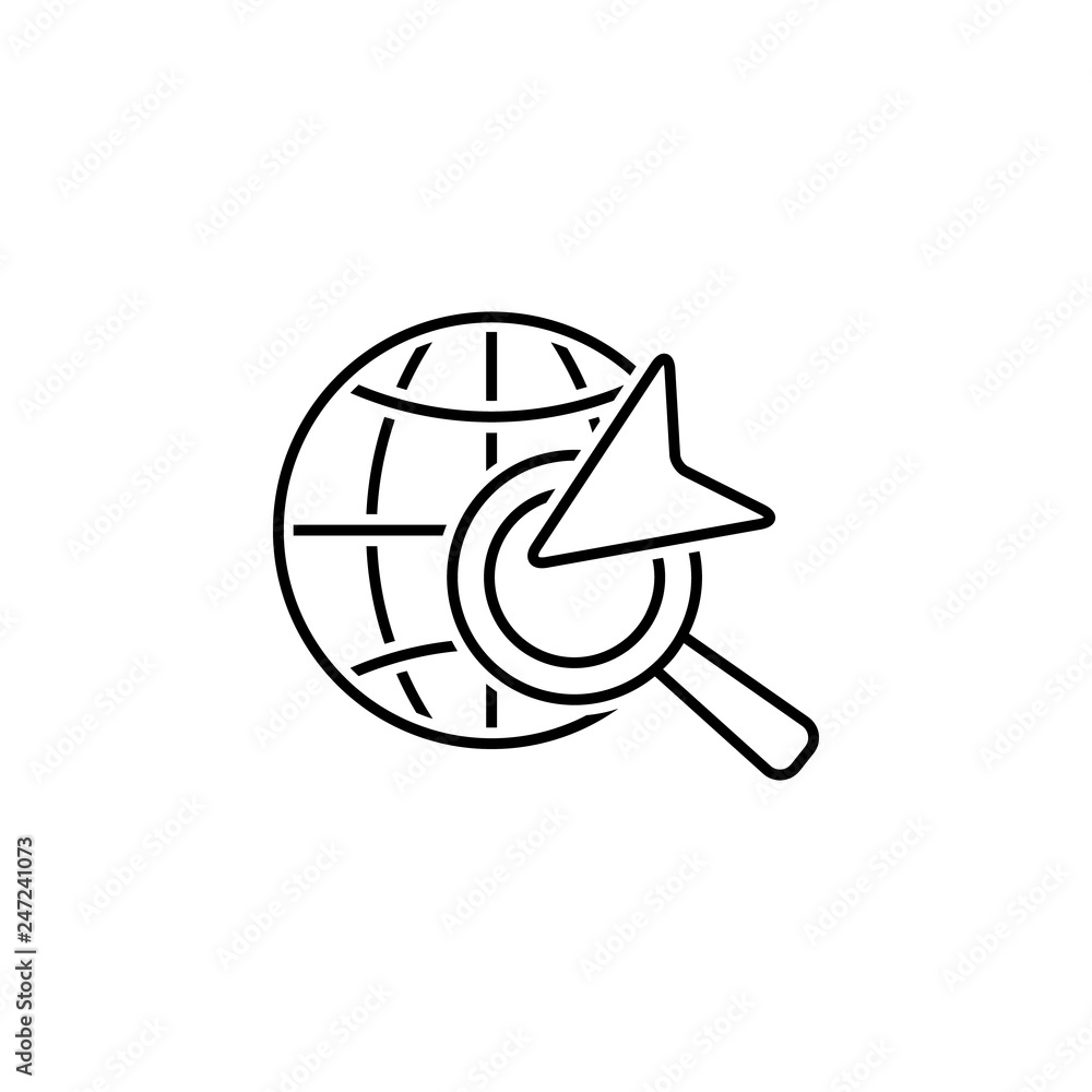 Poster earth, navigation, search icon. element of web navigation icon for mobile concept and web apps. deta