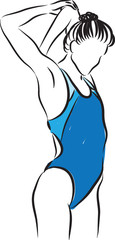 professional swimmer woman stretching 2 illustration