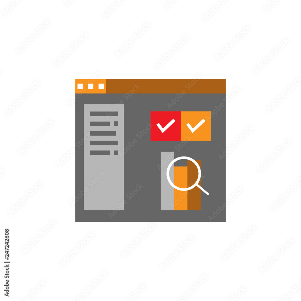 Poster analysis, business icon. element of web desing icon for mobile concept and web apps. detailed analys