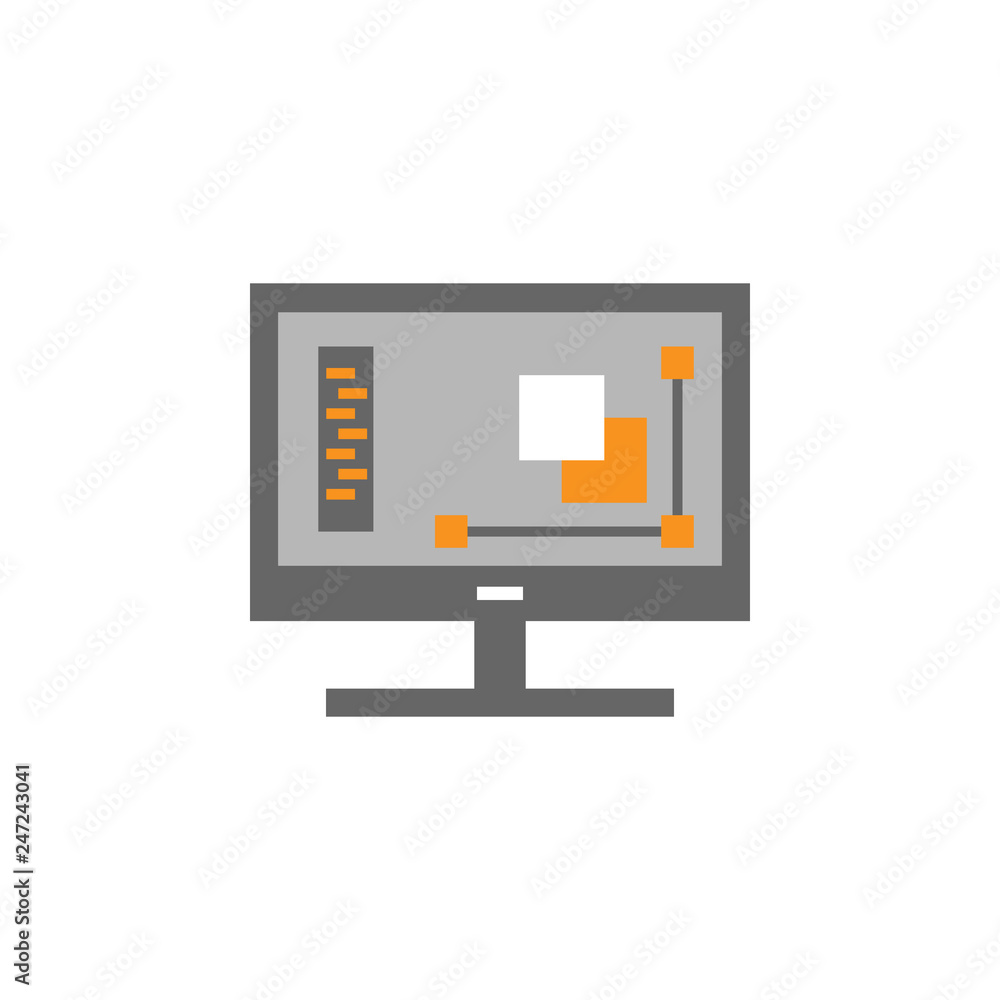 Poster computer, design icon. element of web desing icon for mobile concept and web apps. detailed computer