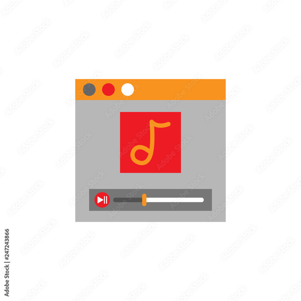 Poster app, music icon. element of web desing icon for mobile concept and web apps. detailed app, music ico