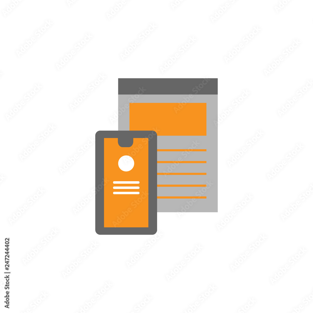 Poster layout, monitor icon. element of web desing icon for mobile concept and web apps. detailed layout, m