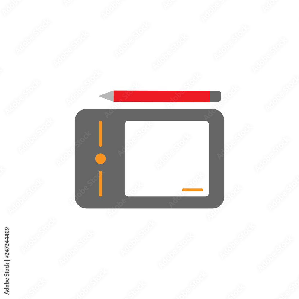 Poster wacom, digital icon. element of web desing icon for mobile concept and web apps. detailed wacom, dig
