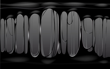 Sticky slime black template banner with copy space. Popular kids sensory toy vector illustration. Cartoon liquid mucus isolated background. Abstract design element with detailed slime, isolated