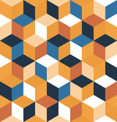 Seamless pattern of colored cubes. Endless multicolored cubic background. Cube pattern. Cube vector. Cube background. Abstract seamless background with cube decoration.