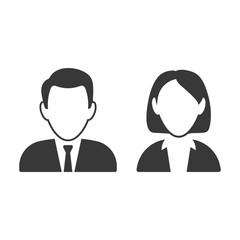Male and female avatar design. Vector.