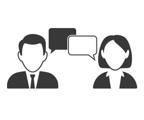Man and woman dialogue. Vector.