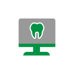 Computer and stomatology icon. Element of Dental Care icon for mobile concept and web apps. Detailed Computer and stomatology icon can be used for web and mobile