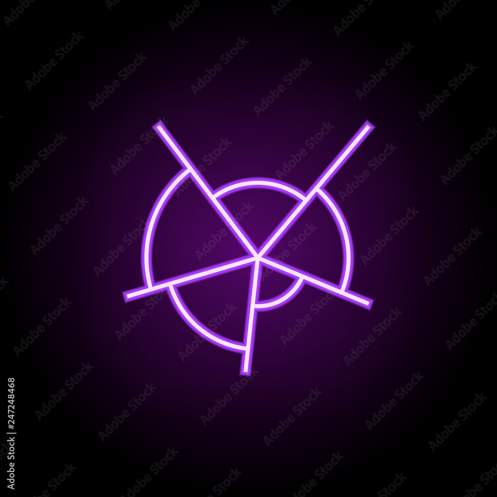 Poster spy chart line icon. elements of chart and diagram in neon style icons. simple icon for websites, we