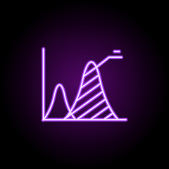 area chart line icon. Elements of Chart and diagram in neon style icons. Simple icon for websites, web design, mobile app, info graphics