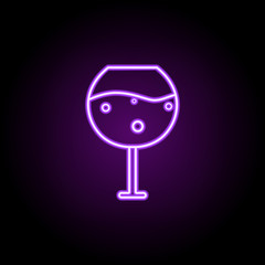 glass of cognac icon. Elements of Alcohol drink in neon style icons. Simple icon for websites, web design, mobile app, info graphics