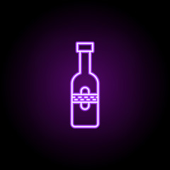 bottle of cognac icon. Elements of Alcohol drink in neon style icons. Simple icon for websites, web design, mobile app, info graphics