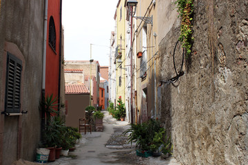 Narrow street in old town Sardinia