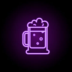 beer mug icon. Elements of Alcohol drink in neon style icons. Simple icon for websites, web design, mobile app, info graphics