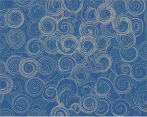 chaotic grey abstract patterns on a blue background