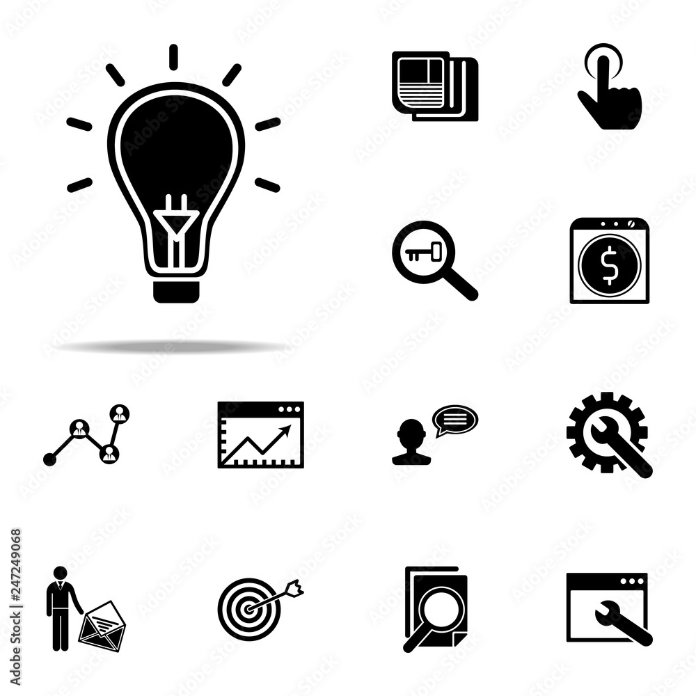 Poster creative idea icon. seo & development icons universal set for web and mobile