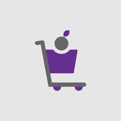 Fototapeta premium Food, cart icon. Element of Delivery and Logistics icon for mobile concept and web apps. Detailed Food, cart icon can be used for web and mobile