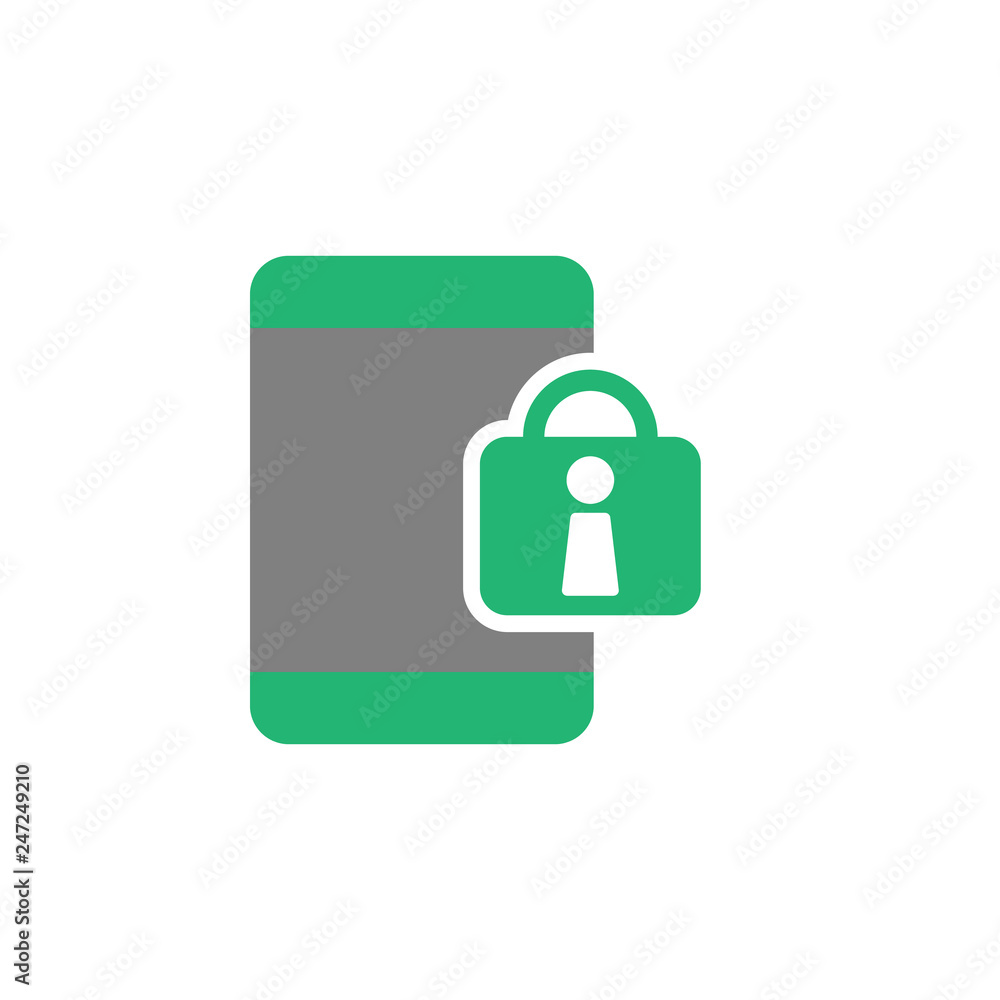 Poster lock, mobile icon. element of cyber and security icon for mobile concept and web apps. detailed lock