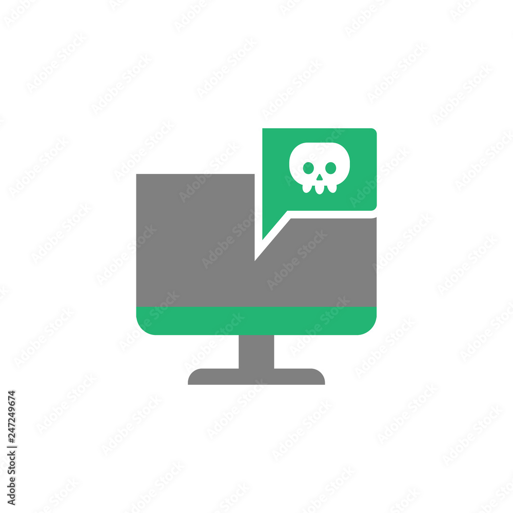 Poster computer, infection icon. element of cyber and security icon for mobile concept and web apps. detail