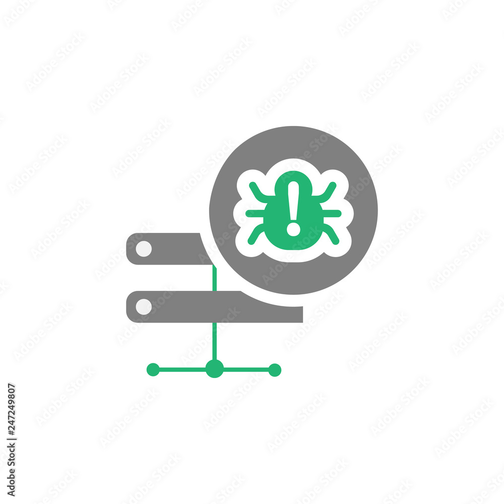 Poster server, virus icon. element of cyber and security icon for mobile concept and web apps. detailed ser