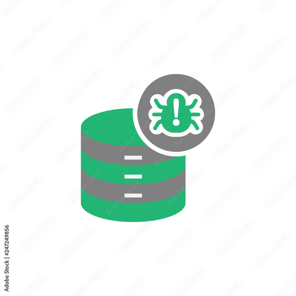 Poster database, virus icon. element of cyber and security icon for mobile concept and web apps. detailed d