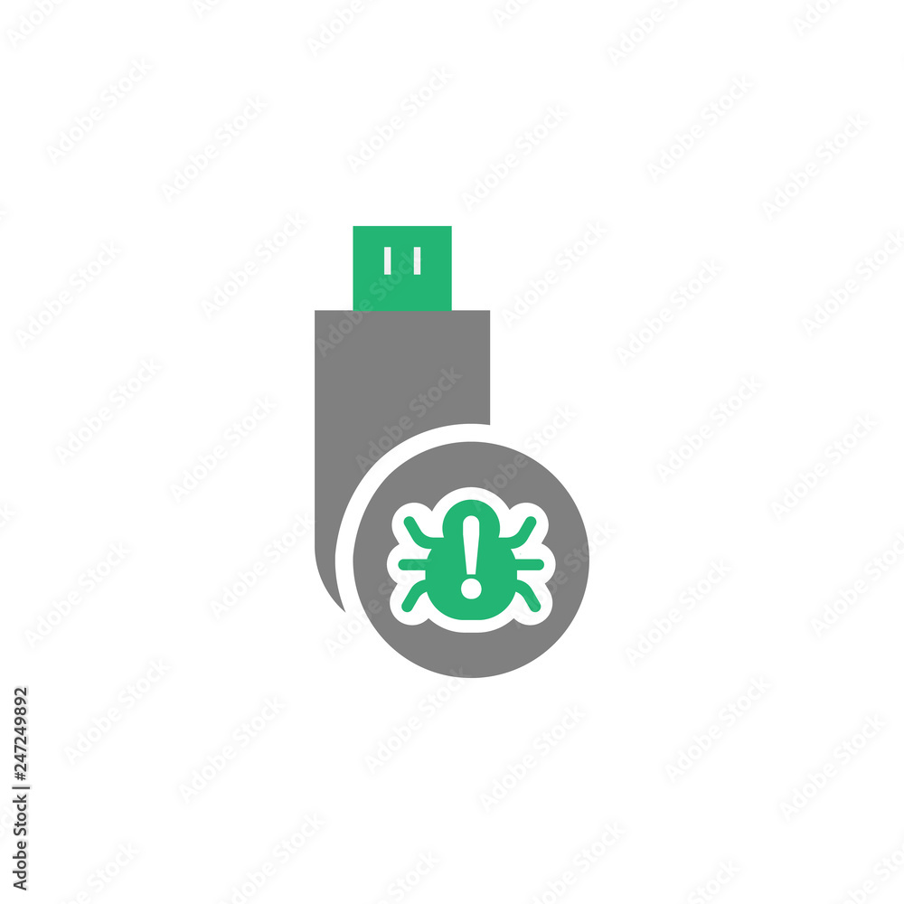 Poster usb crack icon. element of cyber and security icon for mobile concept and web apps. detailed usb cra