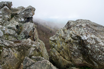 Rock outcroppings on the top of Stony Man Mountain in Shenandoah National Park