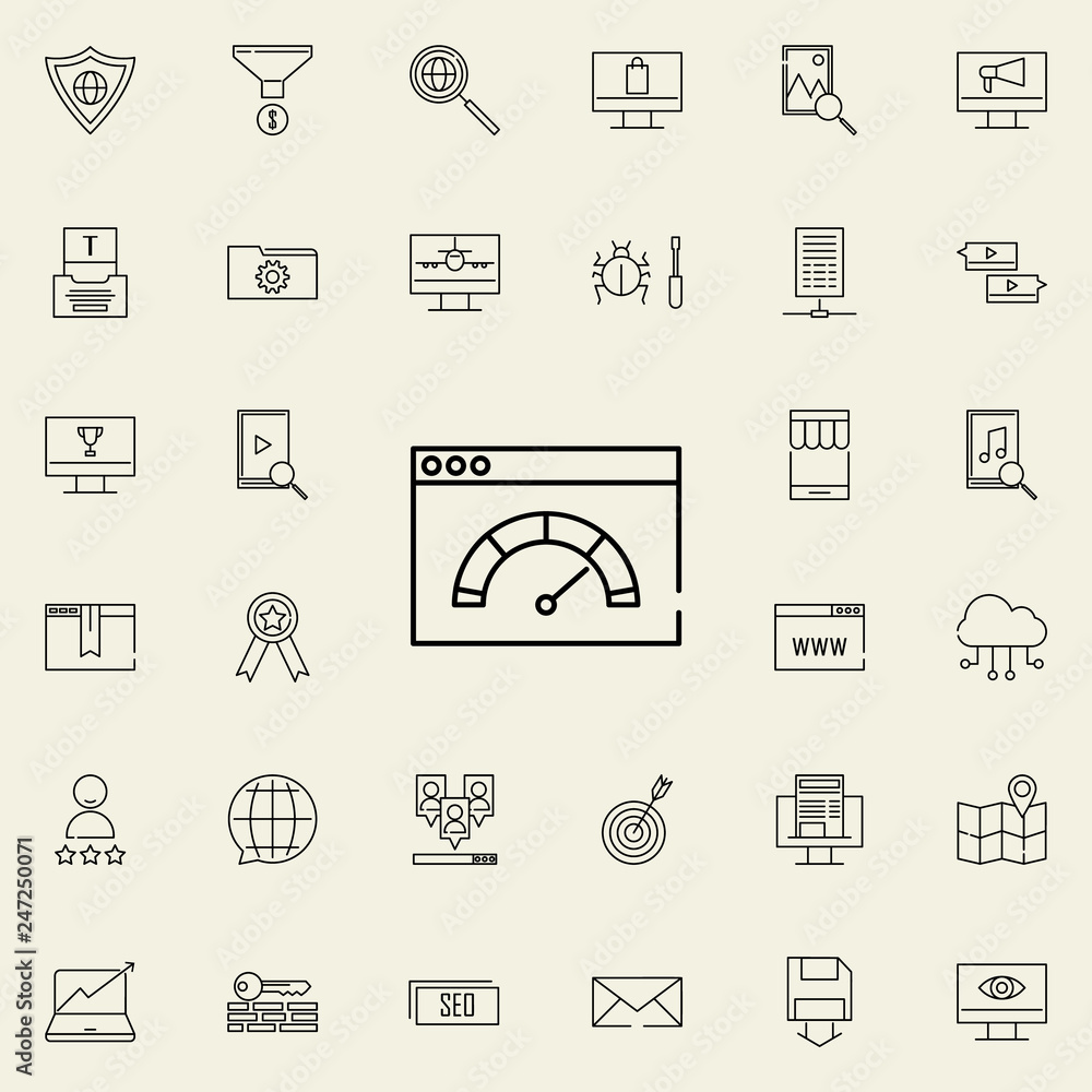 Poster website speed icon. seo and online marketing icons universal set for web and mobile
