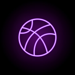 basketball outline icon. Elements of Sport in neon style icons. Simple icon for websites, web design, mobile app, info graphics