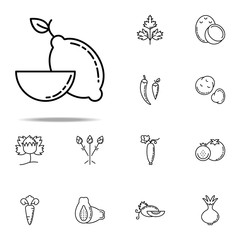 lemon dusk style icon. Vegetables icons universal set for web and mobile
