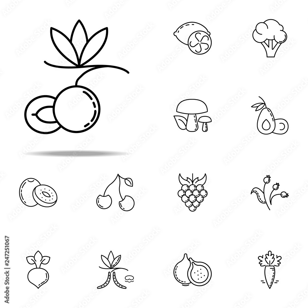 Poster peach dusk style icon. vegetables icons universal set for web and mobile
