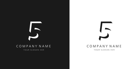 8 logo numbers modern black and white design	
