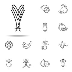 leek dusk style icon. Vegetables icons universal set for web and mobile