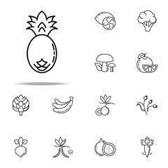 pineapple dusk style icon. Vegetables icons universal set for web and mobile