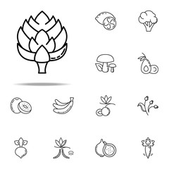 cedar cone dusk style icon. Vegetables icons universal set for web and mobile