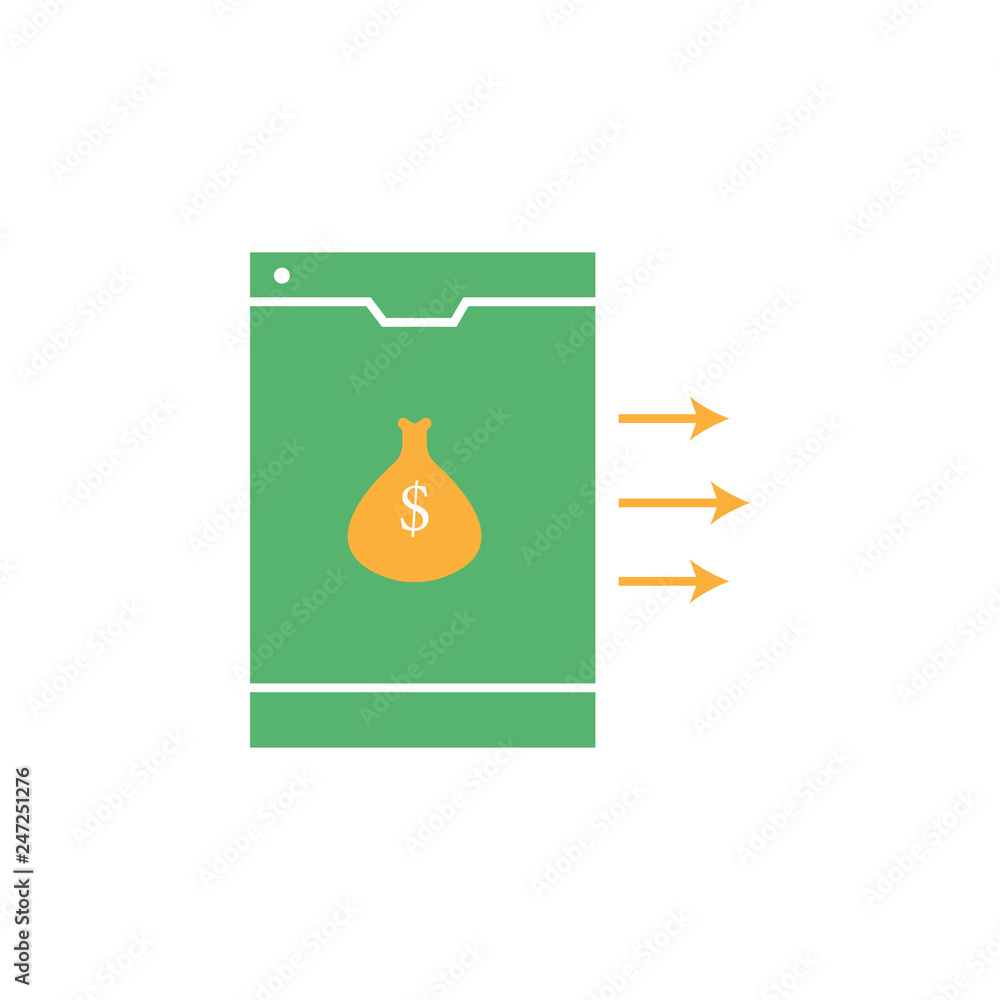Poster banking, mobile payment icon. element of web money and banking icon for mobile concept and web apps.