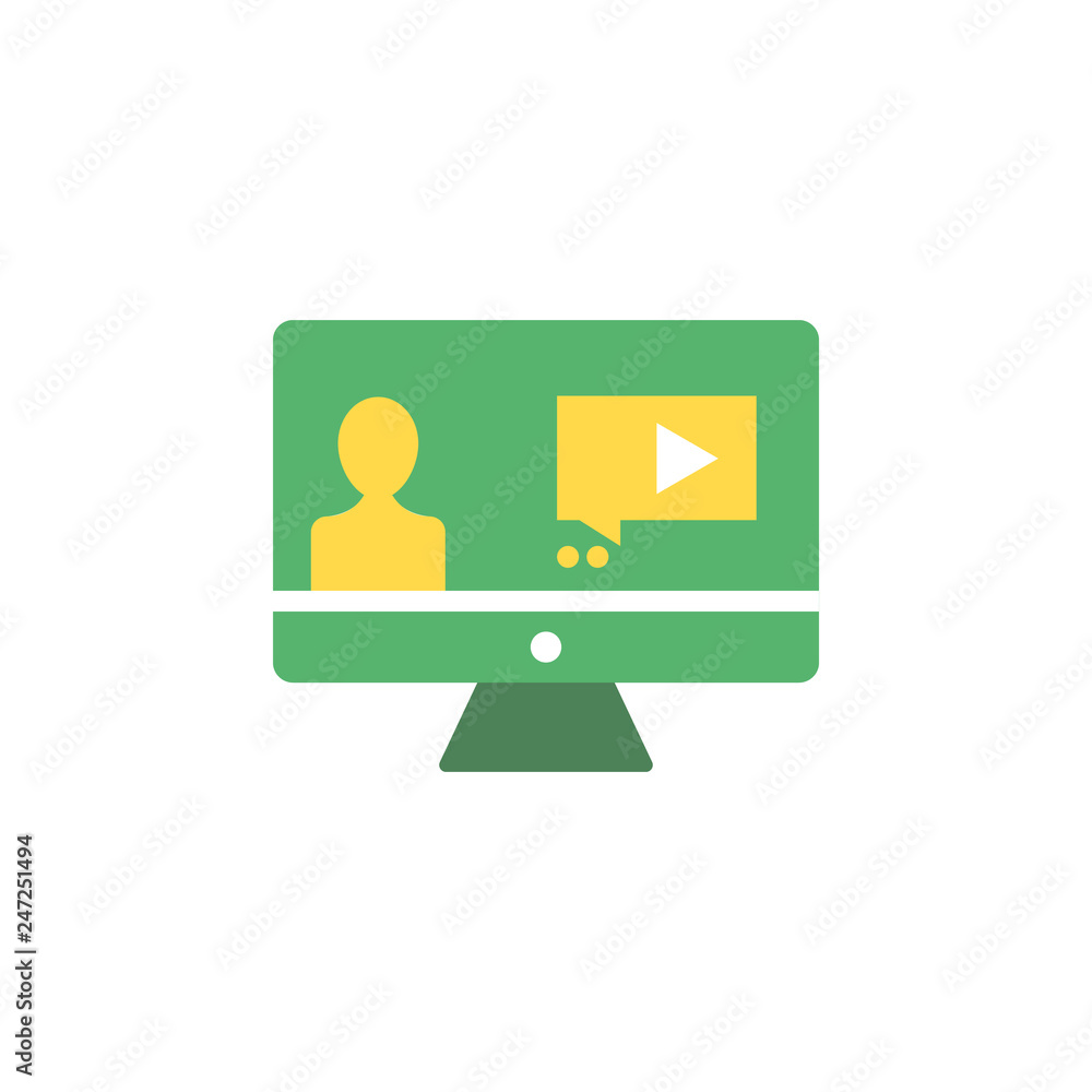 Poster banking, video call icon. element of web money and banking icon for mobile concept and web apps. det