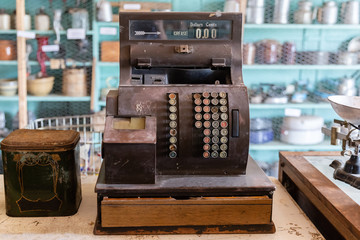 very old antique cash register.