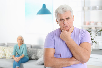 Mature couple with relationship problems at home