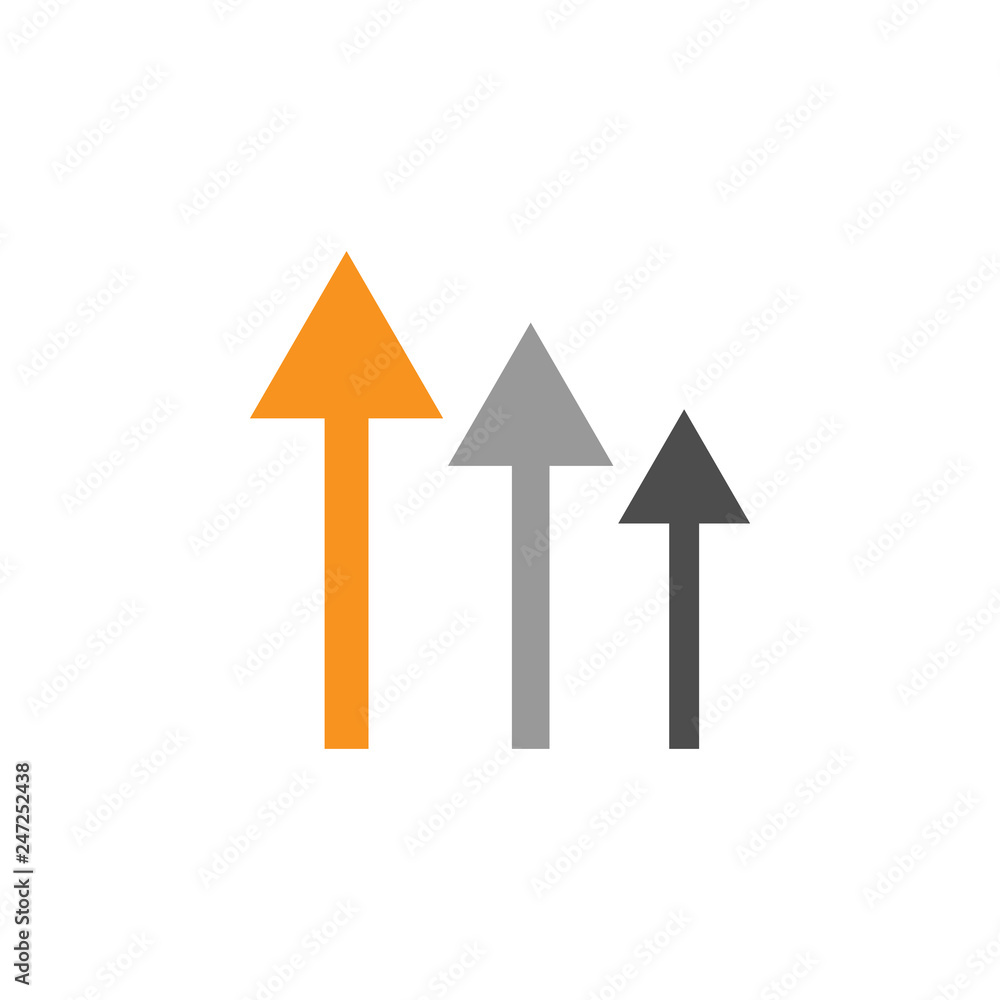 Poster arrows and graph icon. element of financial, diagrams and reports icon for mobile concept and web ap