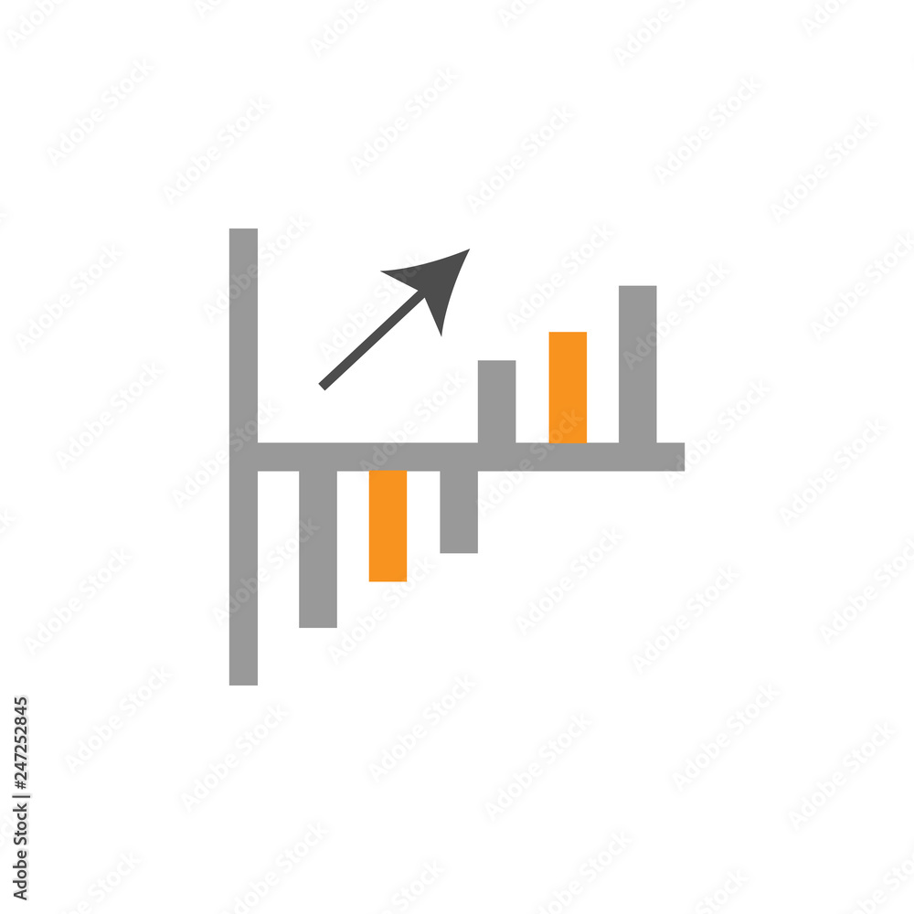 Poster axis and bars icon. element of financial, diagrams and reports icon for mobile concept and web apps.