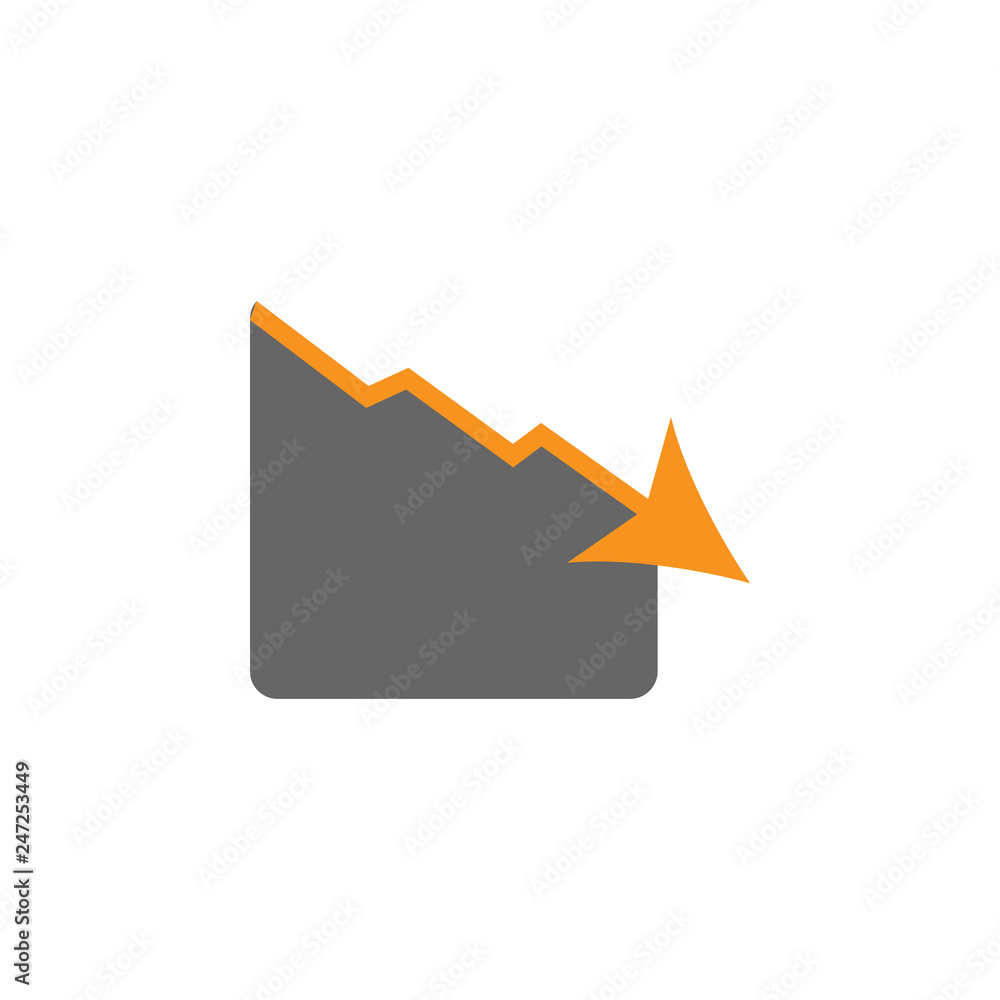 Poster bankrupt and down icon. element of financial, diagrams and reports icon for mobile concept and web a