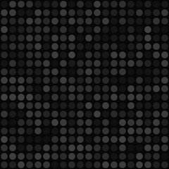 Abstract seamless pattern of small circles or pixels in gray and black colors