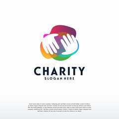 Colorful People Charity logo, Helping, Care, Healthcare logo designs template