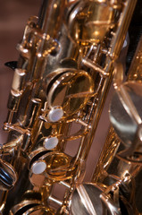Obraz na płótnie Canvas Closeup on Tenor Saxophone Keys