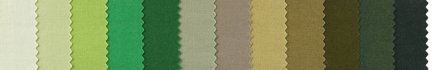 Samples of colorful cotton fabrics with zig zag edge row arranged