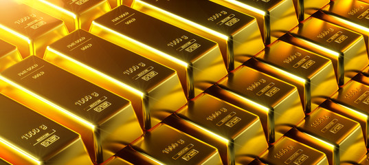 Gold bar close up shot. wealth business success concept..